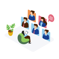 ソーシャルラーニングで同僚や 上司と学習範囲を共有の画像